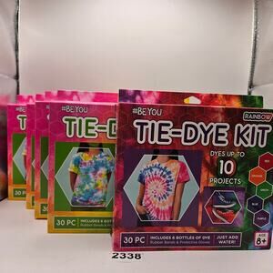 LOT OF 5 - 30 PIECES RAINBOW TIE DYE TSHIRT PROJECTS AGE 8+ NIB TOTAL 50 PROJECT